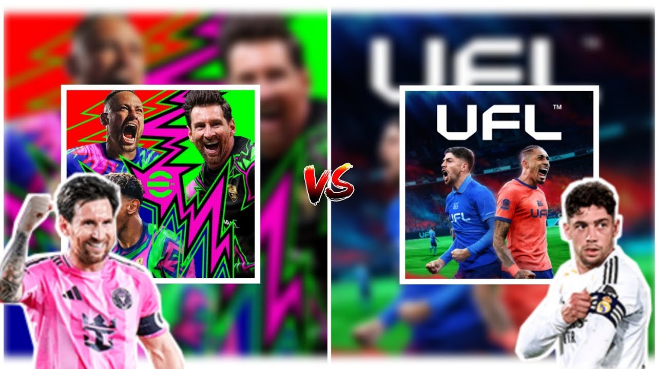 Сравнение графики, анимации и игрового процесса в UFL Mobile 2026 Beta и eFootball Mobile 2026.