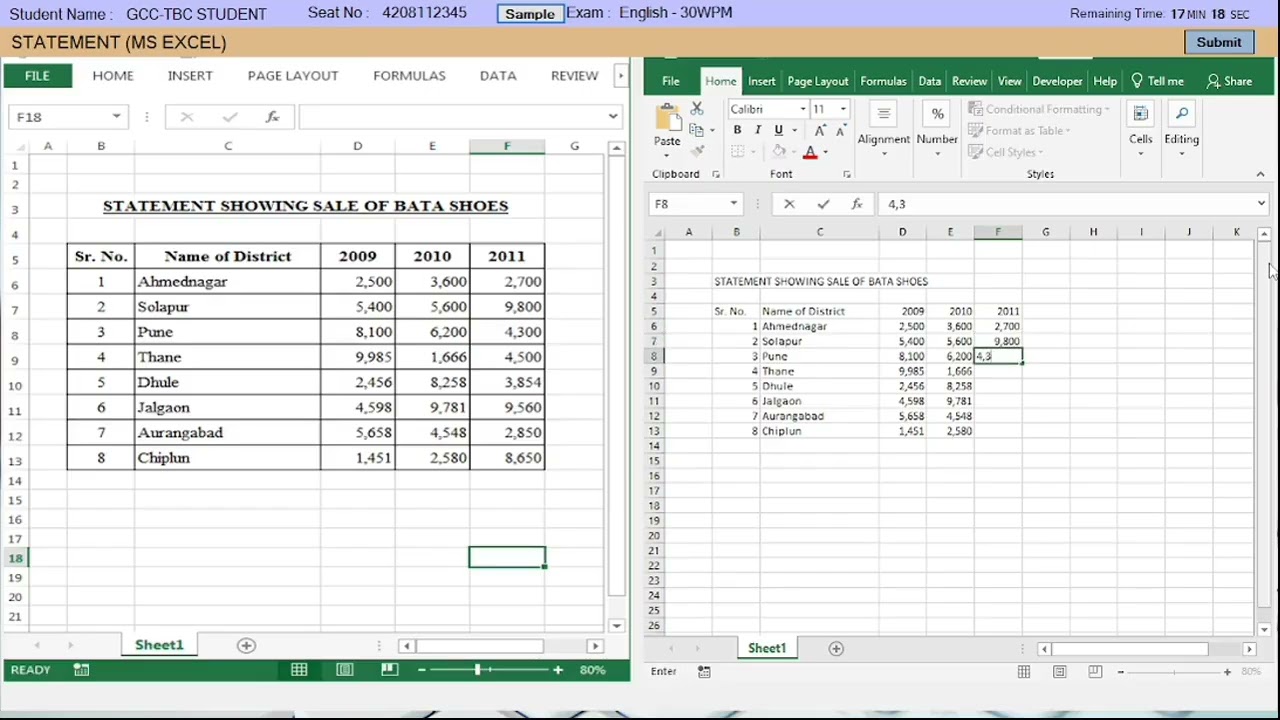 GCC-TBC Eng 30 Statement Formatting