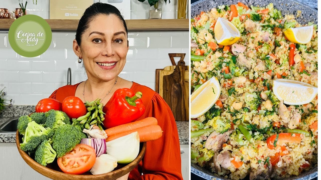 Mucha Comida con Poco $$. PAELLA DE QUINOA. Evita Anemia, Colesterol, MENOPAUSIA P/Niños y  Dieta.