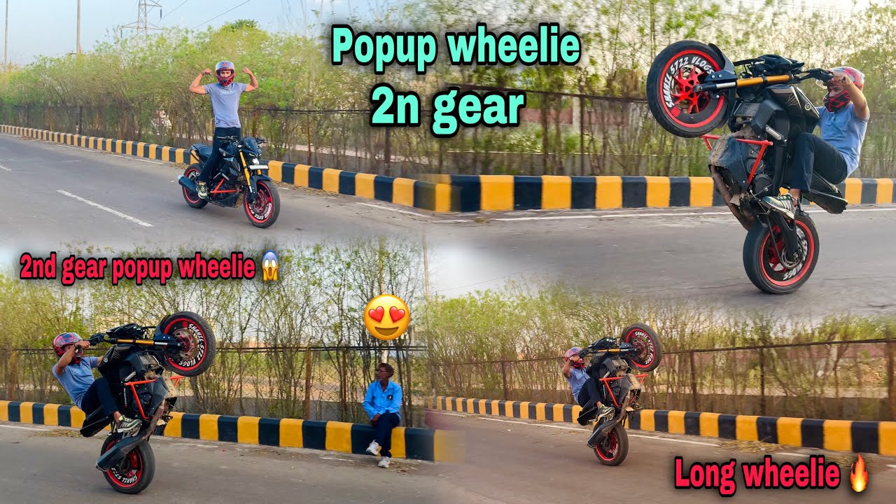 How to Popup wheelie in 2nd gear 😮 || 2nd gear pop wheelie on MT15 🔥