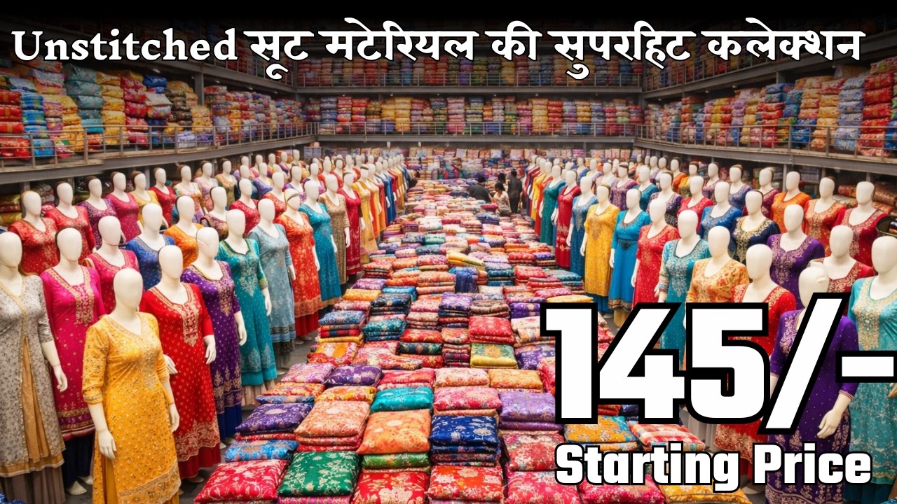 Unstitched सूट मटेरियल की सुपरहिट कलेक्शन |  Unstitched Ladies Suit Factory | Surat Textile Market