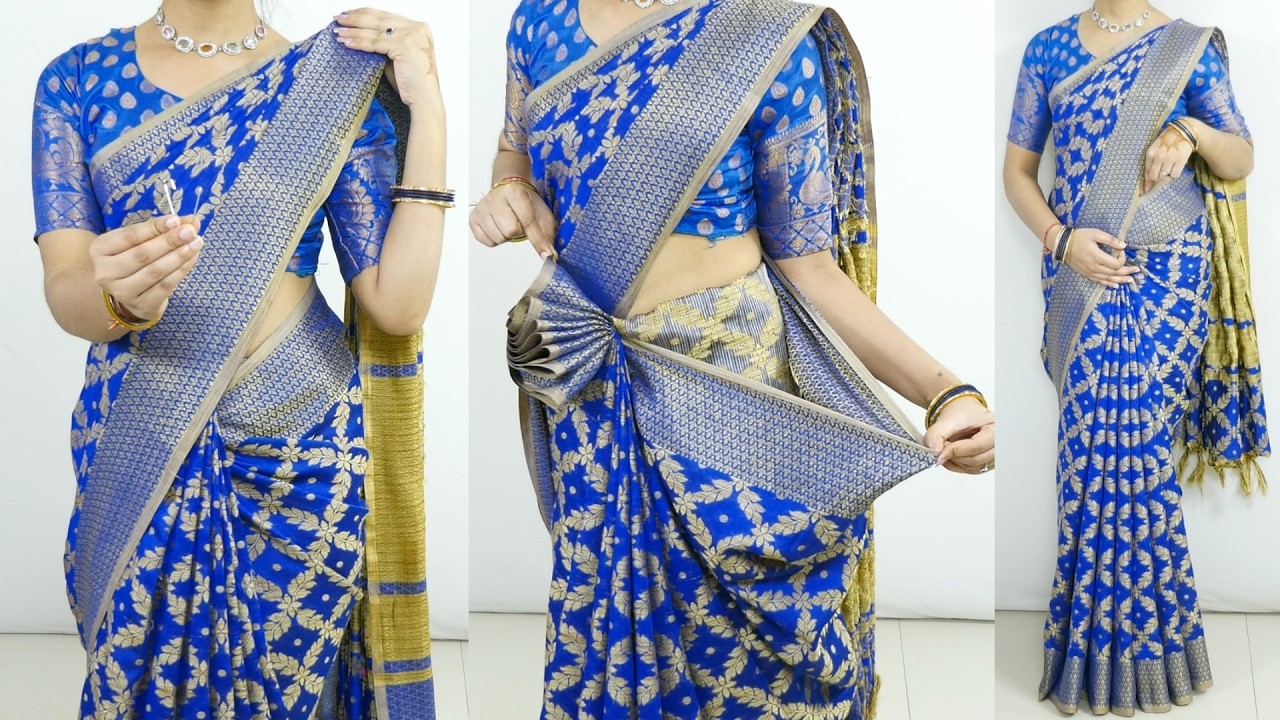 Beautiful Cottons Silk Saree Draping |No Pins, No Tucking | Easy Floating Pallu Hack for Comfort