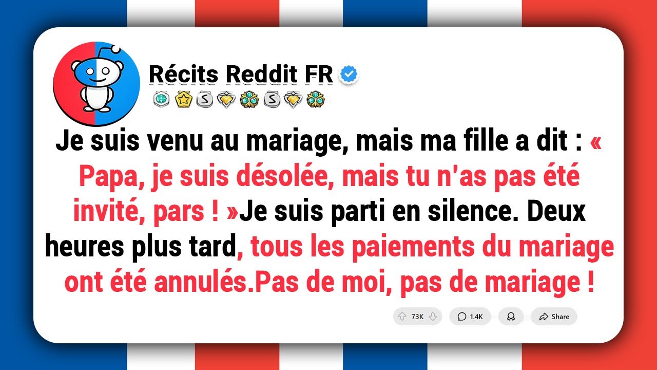 Je suis allé au mariage, mais ma FILLE m’a dit : « Papa, tu n’es pas invité… Pars tout de suite ! »
