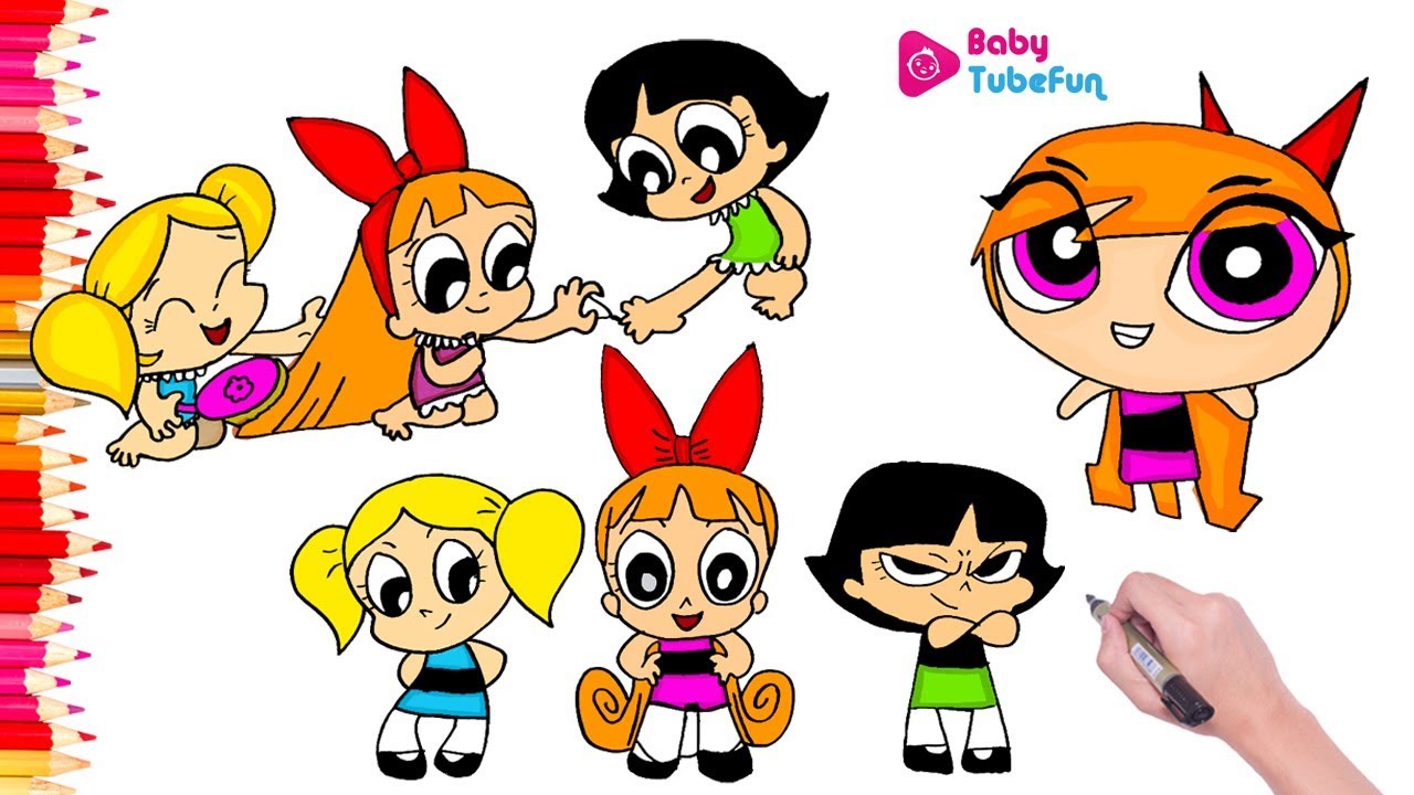Coloring Powerpuff Girls Rowdyruff Boys (Las Chicas Superpoderosas)Blossom Bubbles Buttercup