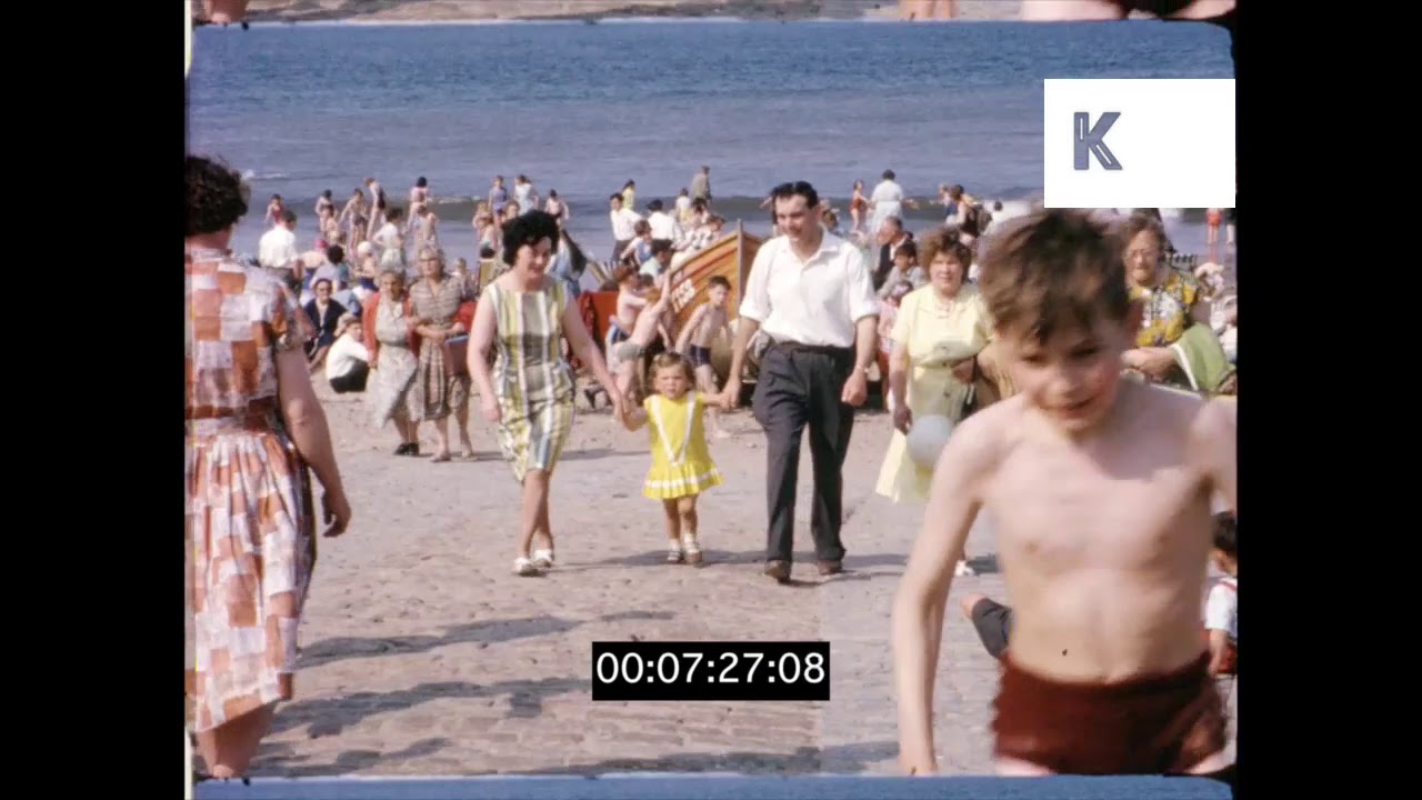 1960s UK, Redcar Beach, Seaside Cafes, Home Movies
