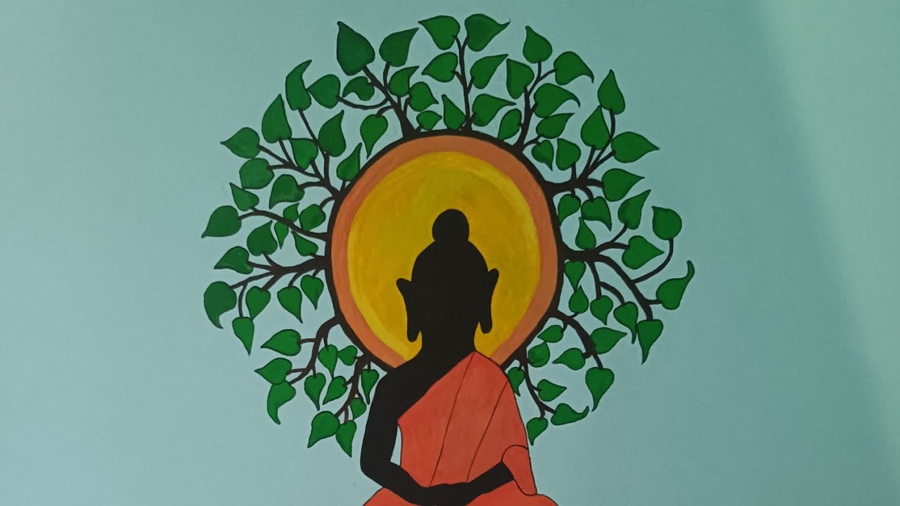 🌸Gautam Budhha || it's wall painting ||          By Me || ☺️ #art #wallpainting #god #youtubevideo