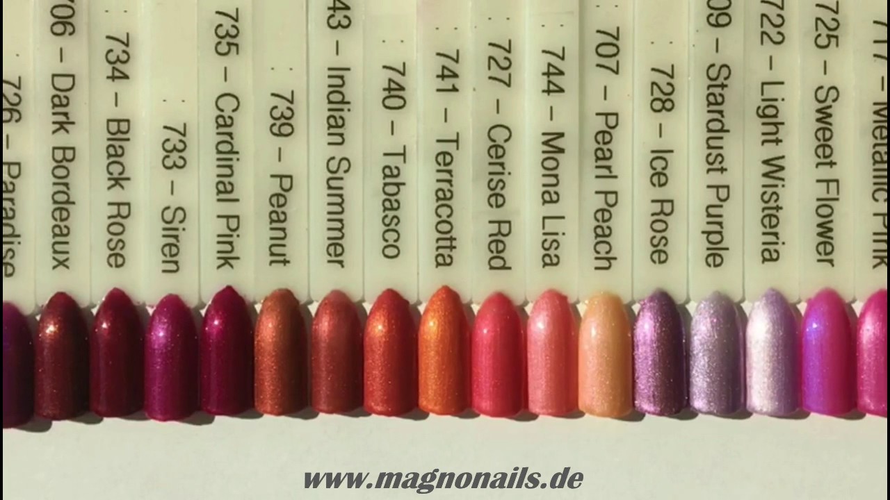Magno Nails - &Uuml;bersicht der Perl und Metallic Gele