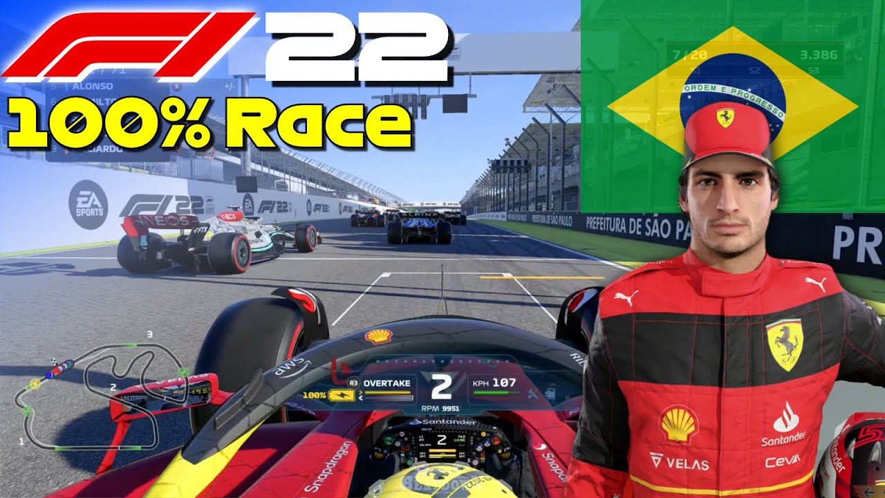 F1 22 - Let's Make Sainz World Champion #21: 100% Race Brazil