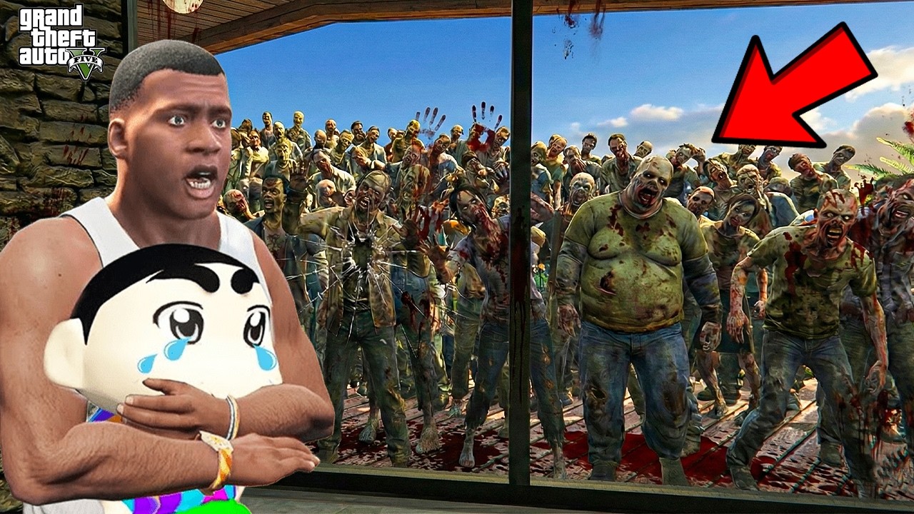 Franklin And Shinchan Surviving Biggest Zombie Apocalypse || SHINCHAN GTA 5 VIDEO