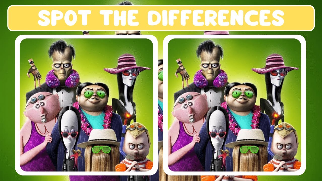 Adams Family 2 Movie Edition - Can You Find The Differences Game!