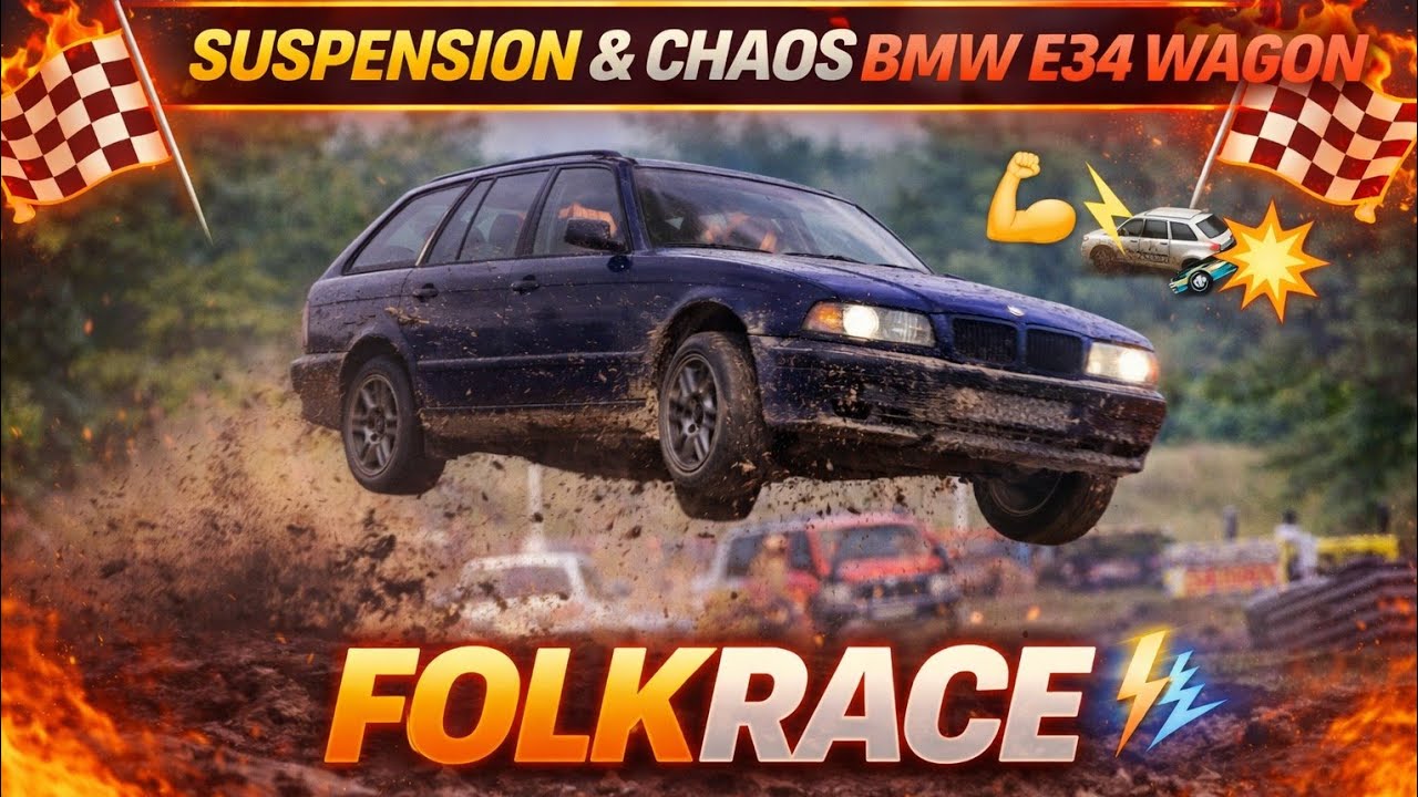 🛠️ Suspension & Chaos | BMW E34 Wagon | Folkrace💪⚡️