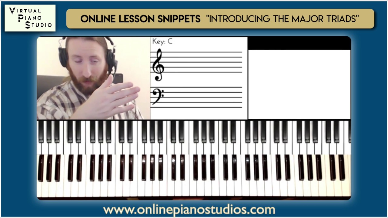 Online Lesson Snippets  - Introduction of Major Triads - Online Piano Lessons