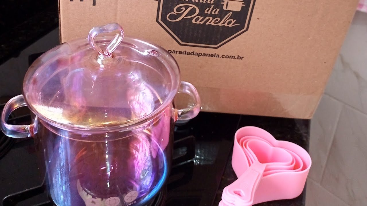 Comprinhas 😍 tudo que vc pode e não pode fazer com a panela de vidro rosa ❤️