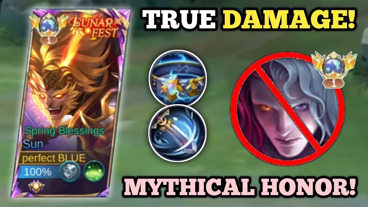 SEMI TANK SUN DOUBLE TRUE DAMAGE VS. ARLOTT! (100% broken!💀) SUN BEST BUILD -MLBB