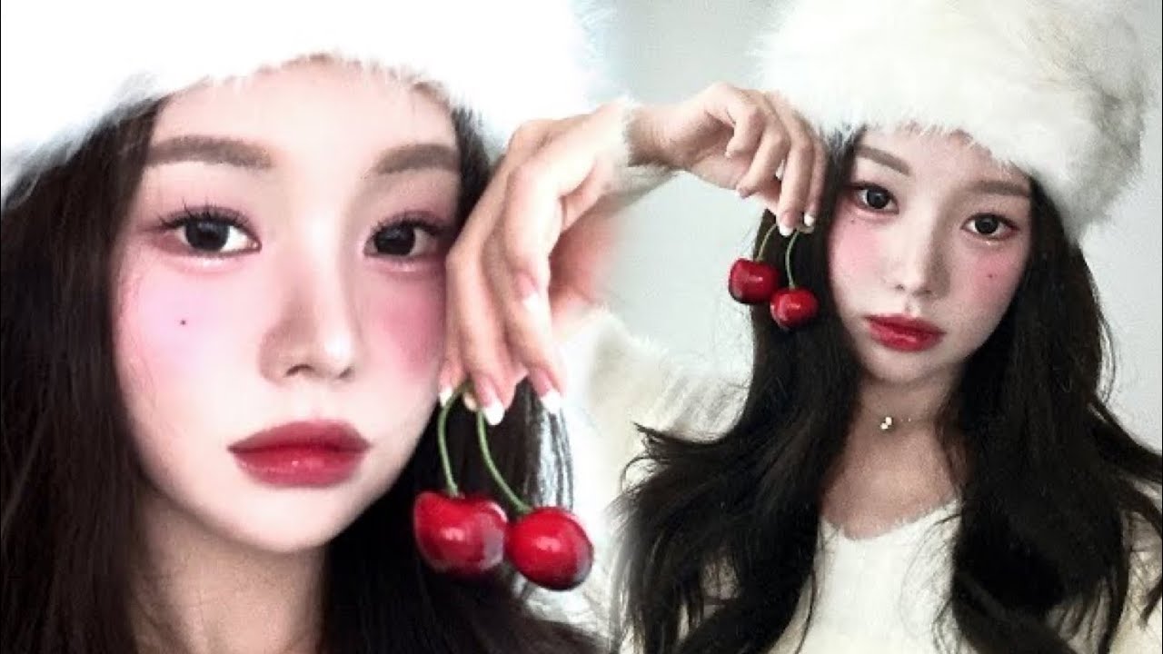 Богиня Instagram и TikTok, которая обожает фотографироваться 🍒Слезливый вишневый макияж🍒 (с испол...