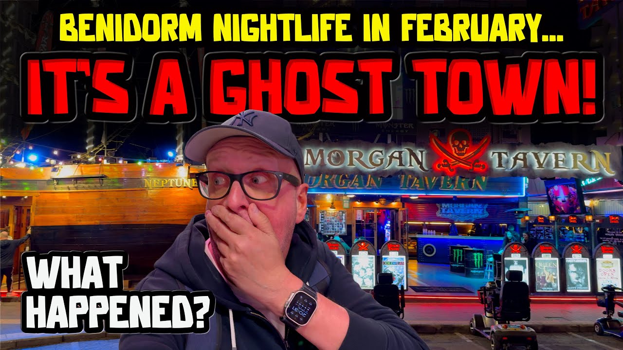 BENIDORM NIGHTLIFE in FEBRUARY - It's a GHOST TOWN! If you LOOK CLOSELY you'll see WHY!