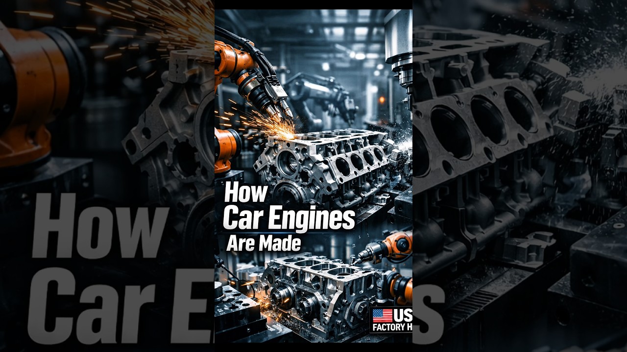 How Car Engines Are Manufactured in Factories. 