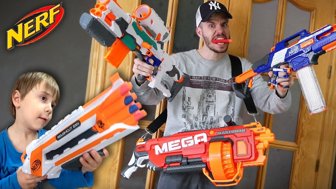 NERF COLEÇÃO COMPLETA!! Mega Mastodon, Modulus, Rapidstrike, Elite, Jolt, Strongarm, Disruptor