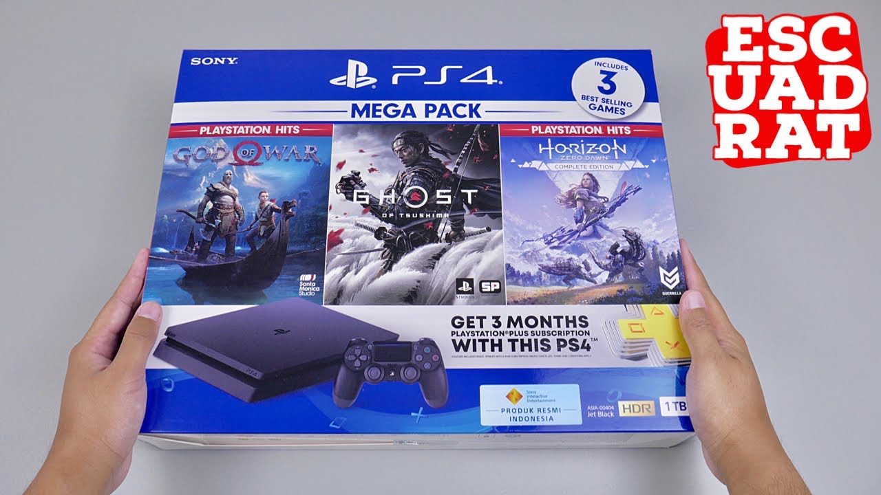 Распаковка PS4 Slim Megapack 4 (Россия) PlayStation 4 Slim 1TB CUH-2218B Jet Black HDR