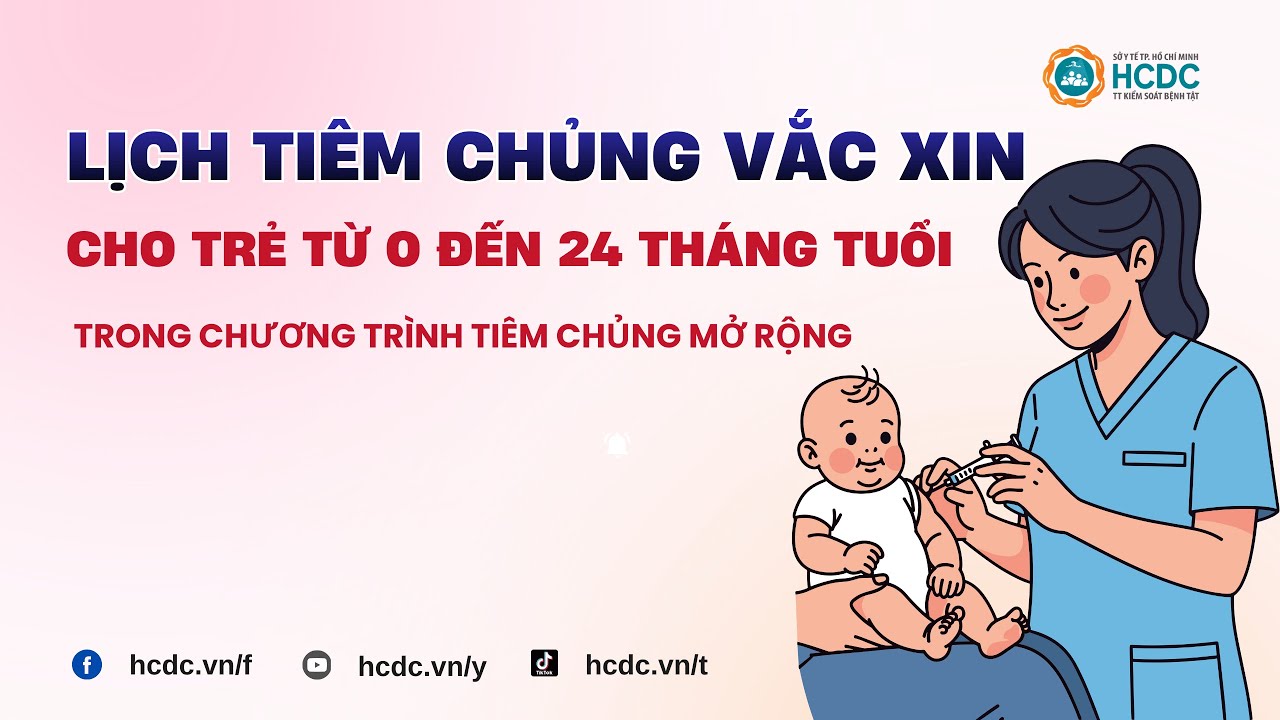 HCDC | Lịch tiêm chủng Vắc xin cho trẻ từ 0 đến 24 tháng tuổi
