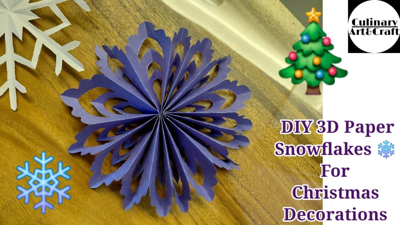 DIY Easy 3D Paper Snowflakes For Christmas Decorations | Easy Paper Cutting Craft For Kids