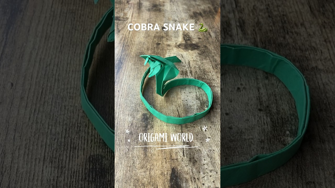 COBRA SNAKE ORIGAMI INSTRUCTIONS | HOW TO MAKE KING COBRA ORIGAMI SNAKE TUTORIAL ORIGAMI WORLD ARTS