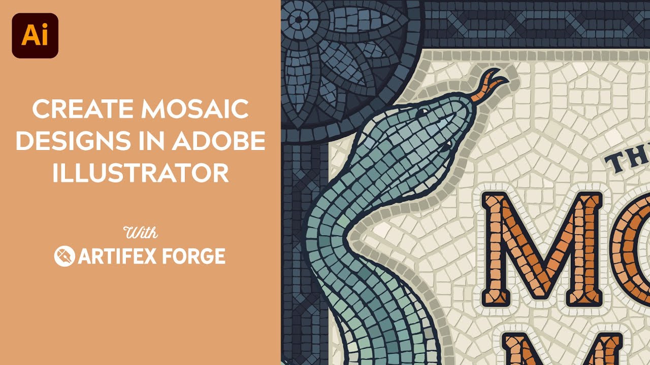 Создание мозаичных изображений в Illustrator | Урок по использованию мозаичных кистей и текстурны...