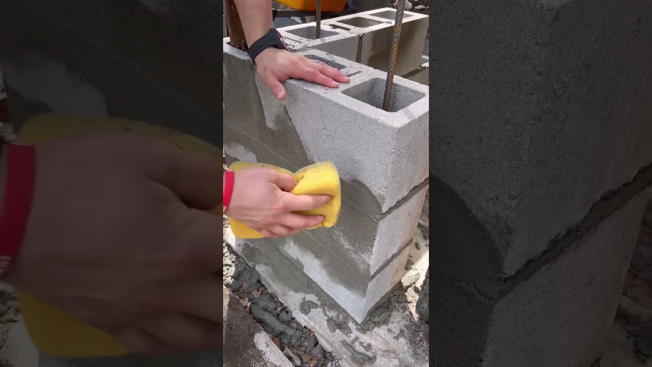 How to install cement block. Rookie installer. #diy #youtubeshorts #construction