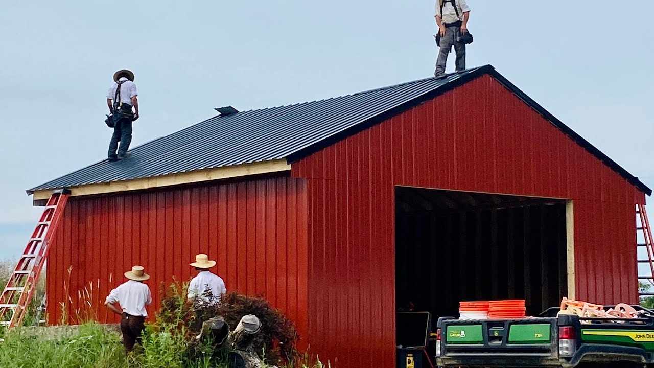 An Amish shed build