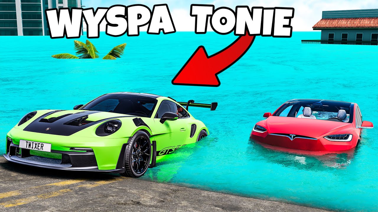 ❄️ WYSPA TONIE!? GRUPOWA UCIECZKA PRZED WODĄ! | BeamNG Drive |