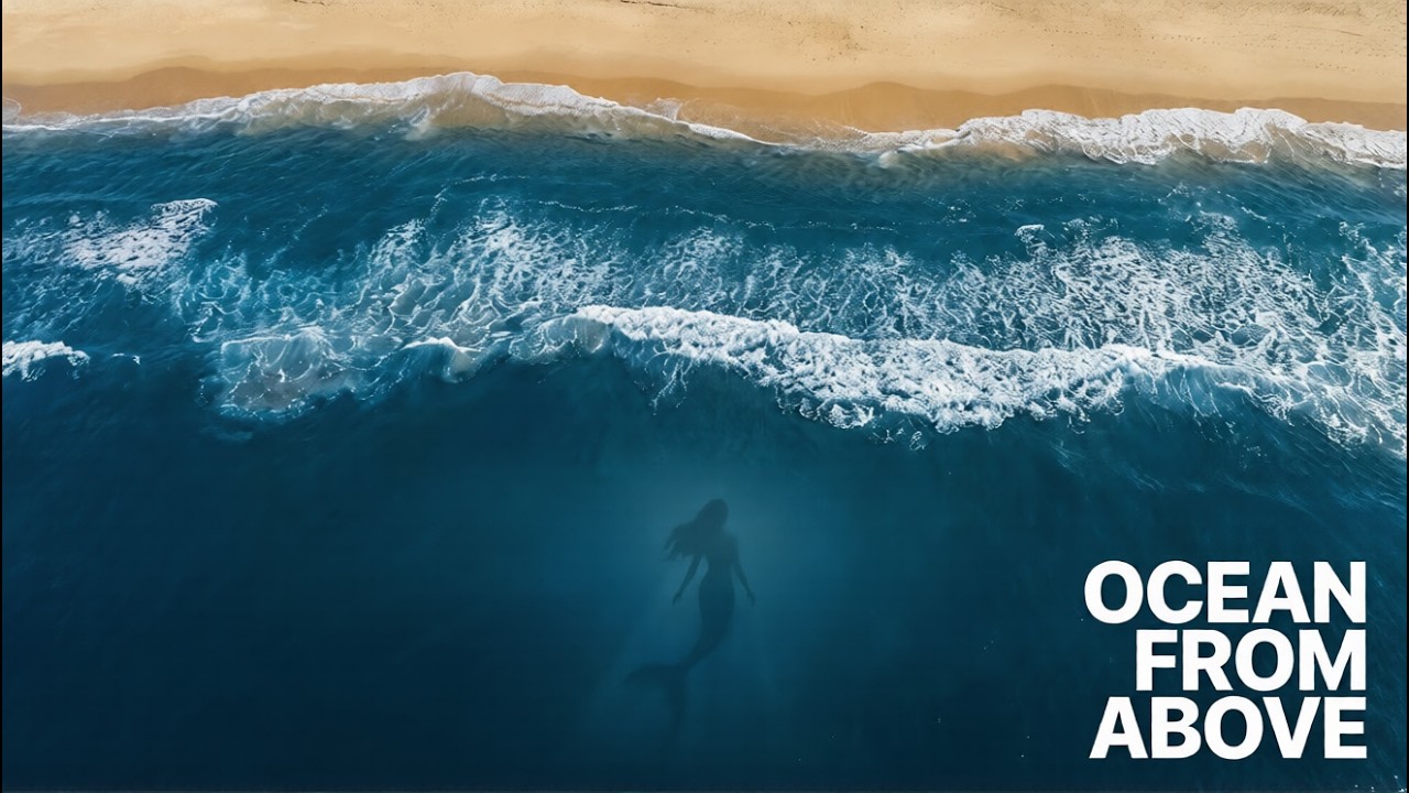 Ocean Sleep Meditation: Majestic Drone Footage of Turquoise Waves & Mermaids