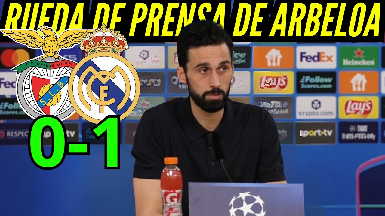RUEDA de PRENSA de ARBELOA despues de la VICTORIA del REAL MADRID 1 vs BENFICA 0