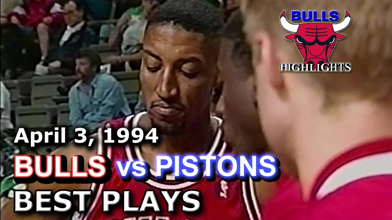 April 03 1994 Bulls vs Pistons highlights