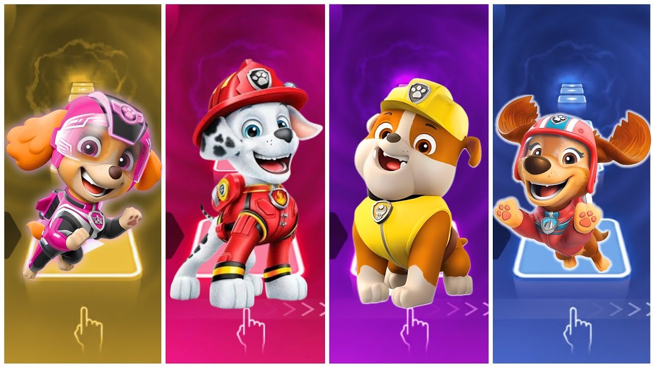 Skye 🆚️ Marshall 🆚️ Rubble 🆚️ Liberty 🆚️ Paw Patrol - Tiles Hop Edm Rush
