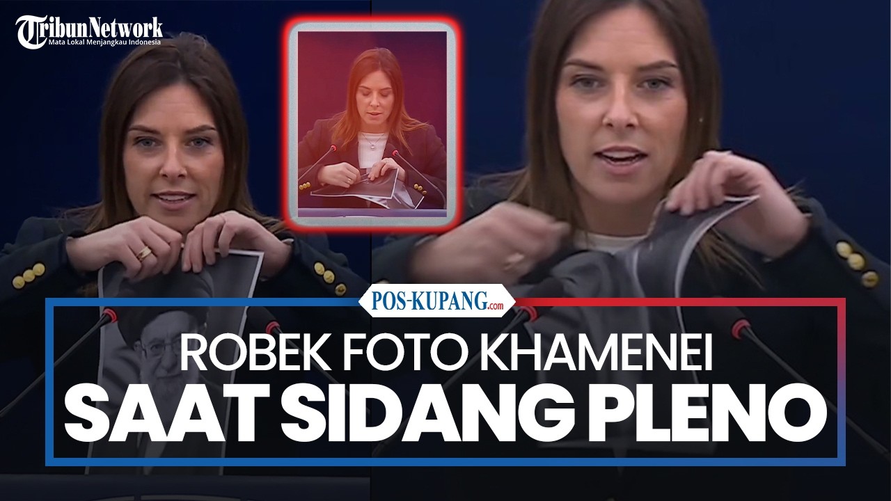 Anggota Parlemen EU Italia Robek Foto Khamenei saat Sidang Pleno
