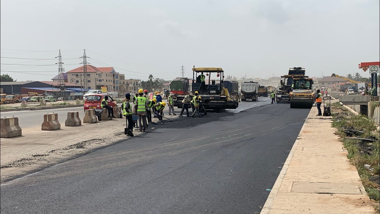OMG! Asphalt Wearing Layout Advancing Fast At Pokuase. 10 Lane Ofankor Nsawam Road Project Update 