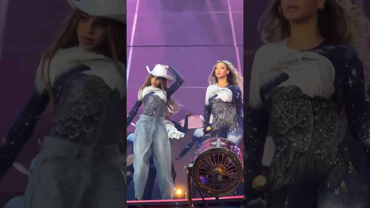 Beyonce and blue killing it in new mach outfit london day5✨🐝#beyonce #cowboycartertour