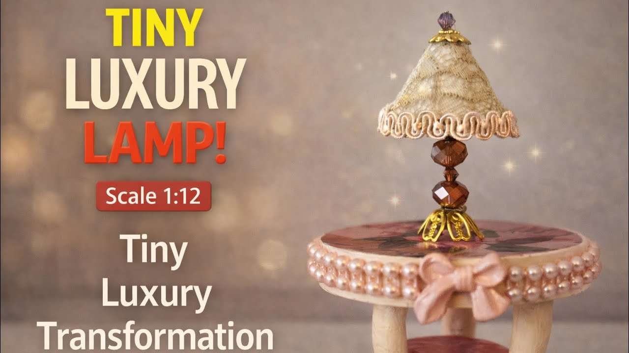 Vintage Miniature Lamp DIY ✨ Elegant 1:12 Bedside Lamp Tutorial (Luxury Bedroom)