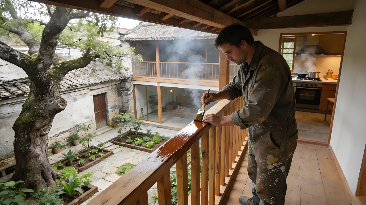 男子回村改造百年老屋，终有了一个可以挡雨的地方了，世外桃源！