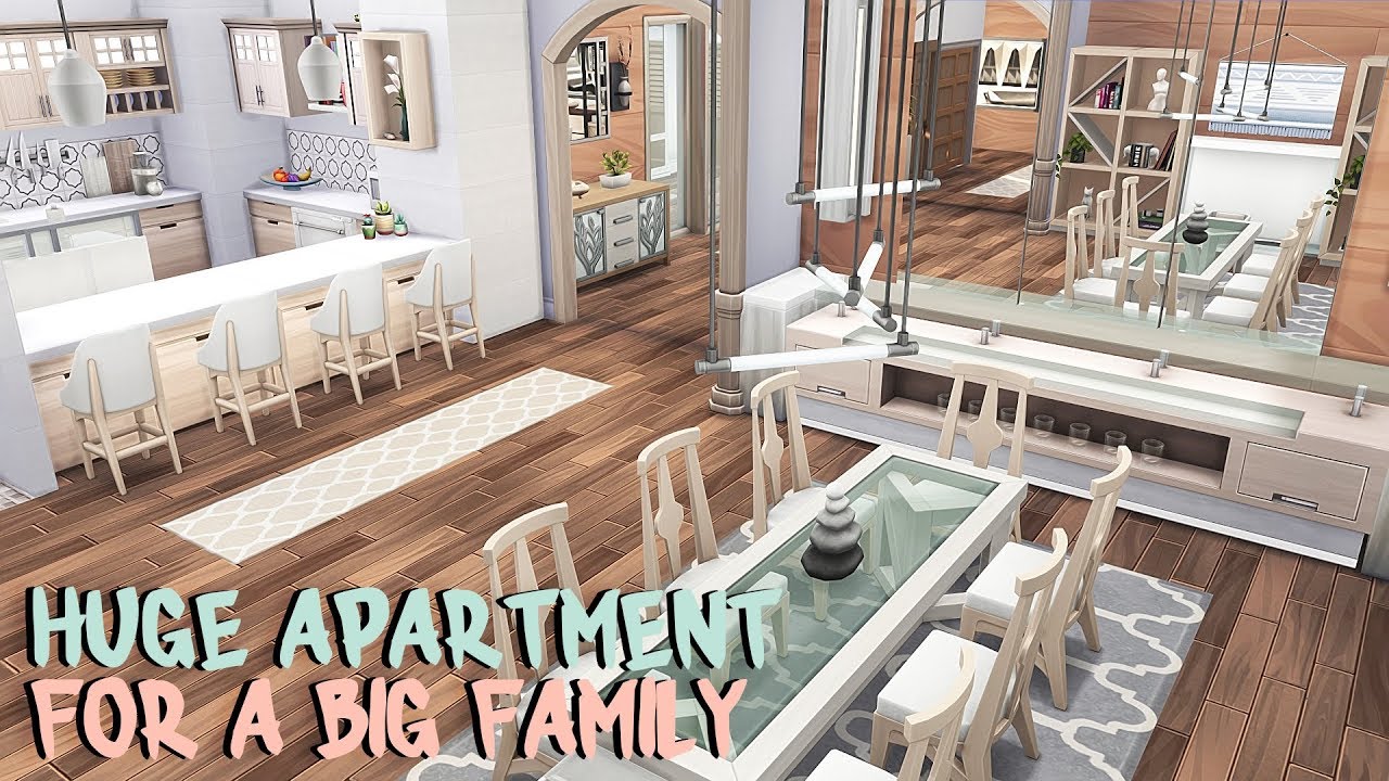 HUGE APARTMENT FOR A BIG FAMILY 💗 | The Sims 4 | Apartment Renovation Speed Build