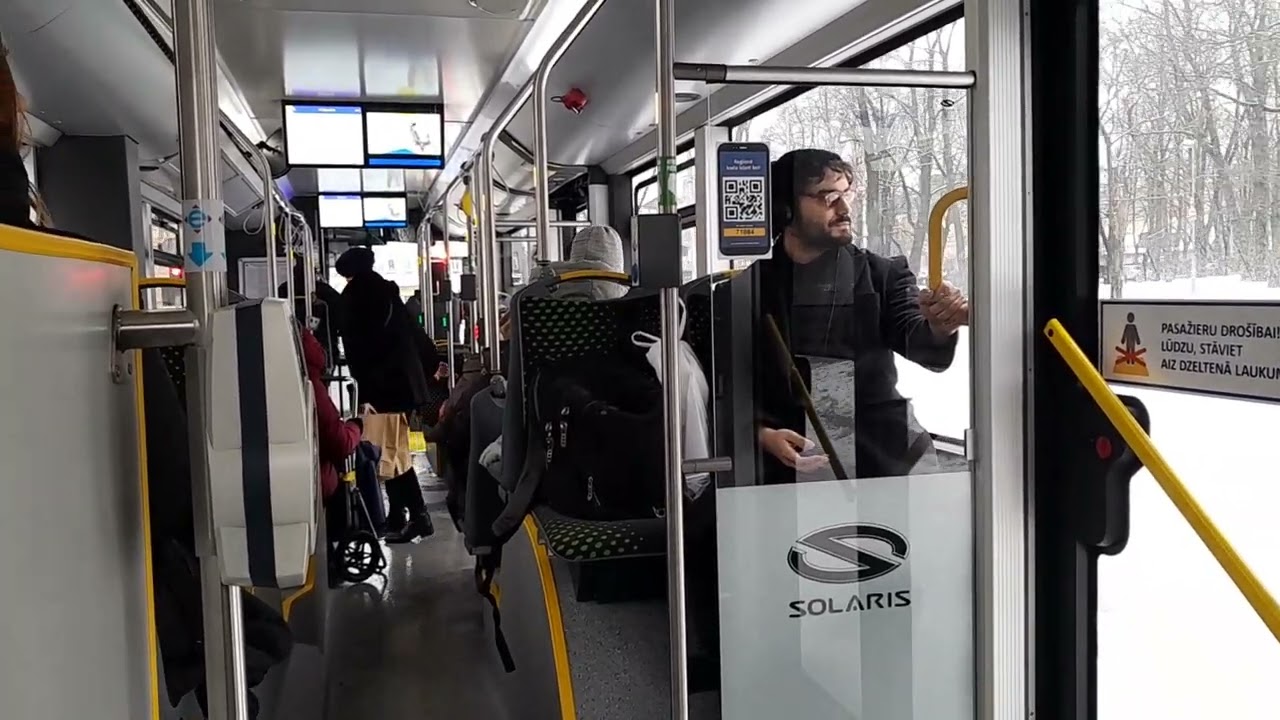 New Solaris Urbino 12 Electric In Service On Rīga Bus Line 9.
