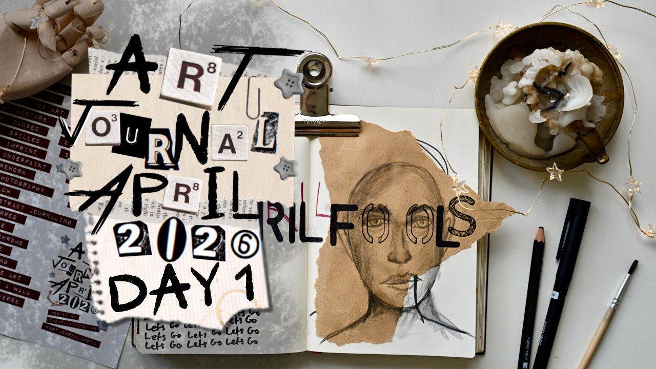 Lets Start the April ART JOURNAL Challenge with me for Daily Creativity DAY 1 April Fools