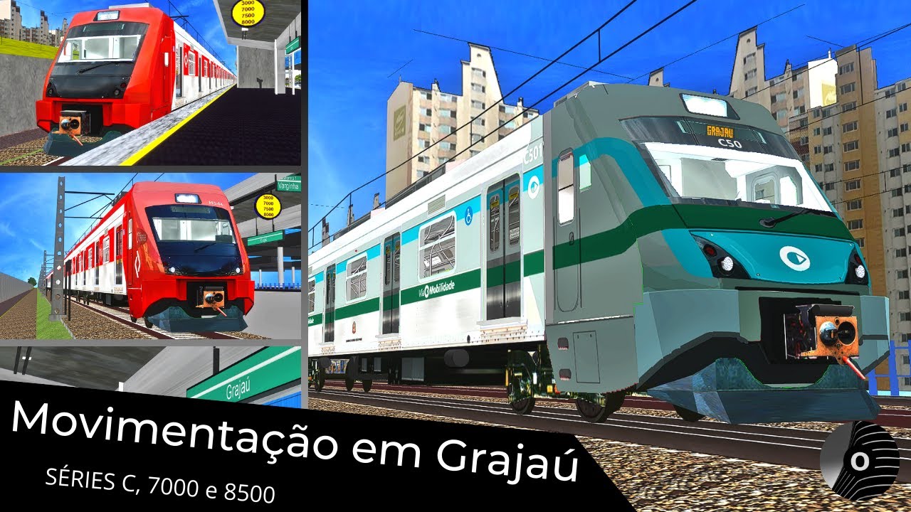 OpenBVE - MOVIMENTAÇÃO DE TRENS SÉRIE C, 7000 e 8500 EM GRAJAÚ! Linha 9 Esmeralda