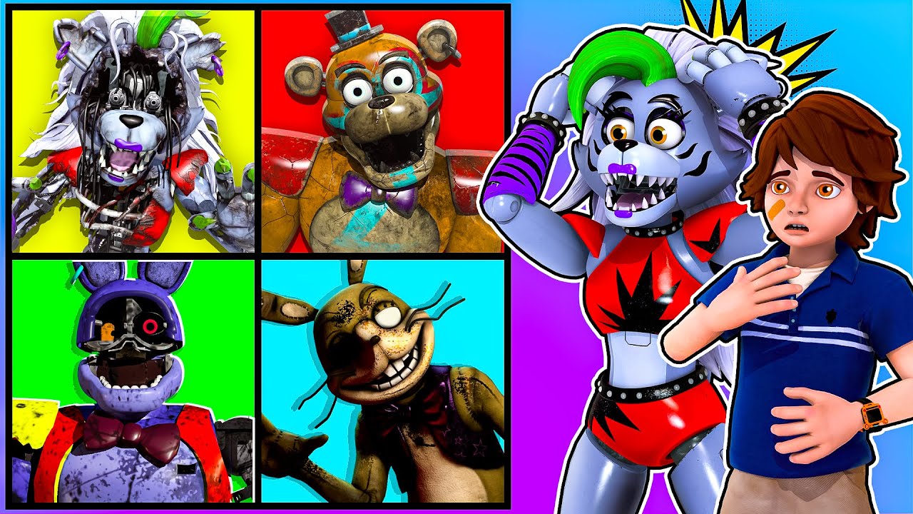 ALL Jumpscares from FNAF EVER!? (TRY NOT TO SCREAM) with Roxanne Wolf and Gregory