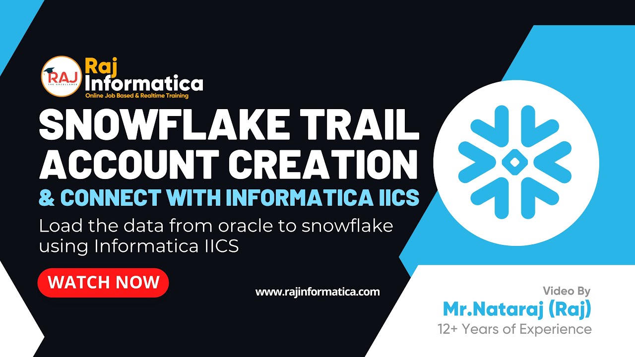 Connect Snowflake with Informatica cloud (IICS) - Snowflake Trial account Creation -  RajInformatica