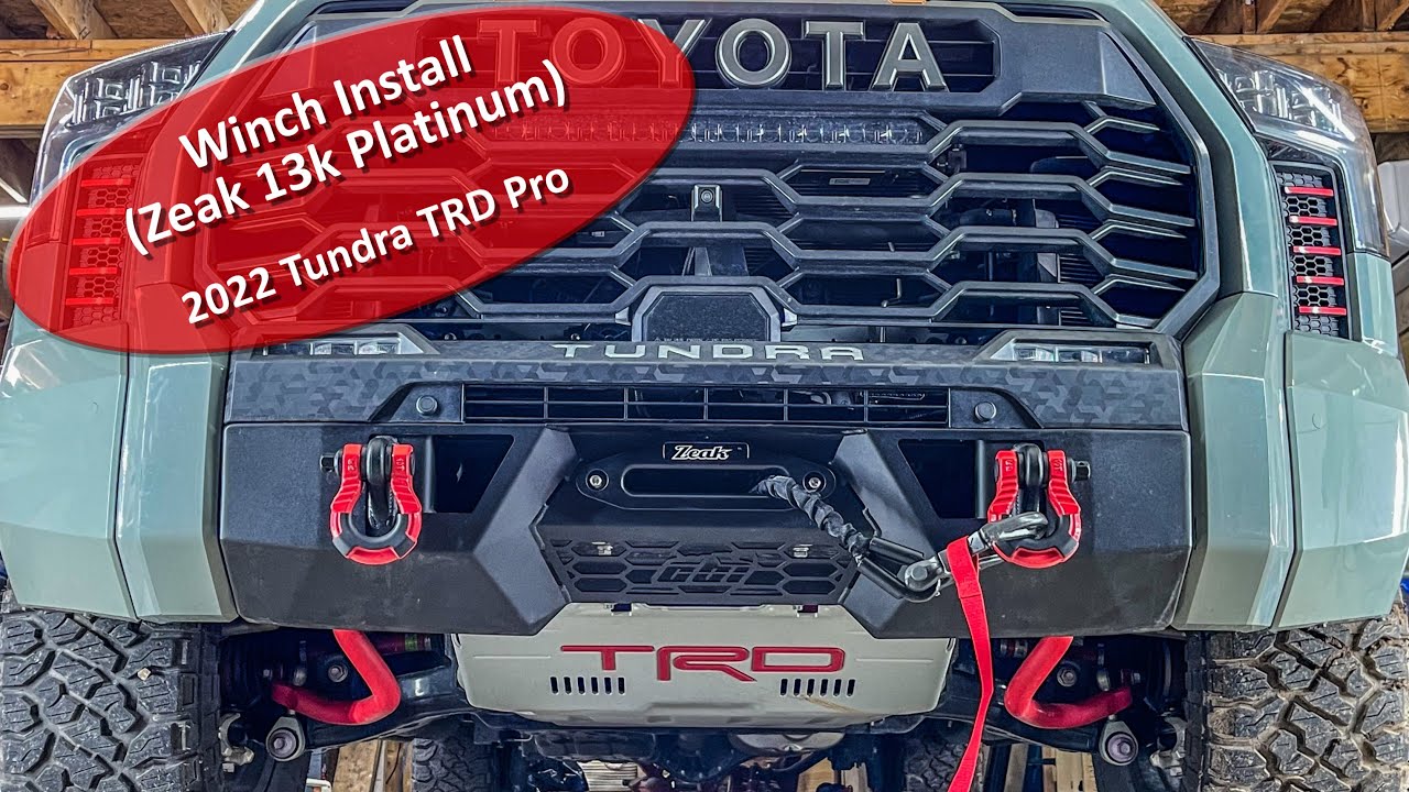 Winch Install on a 2022 Toyota Tundra TRD Pro...Zeak 13k Platinum Winch!...Wireless Remote Included