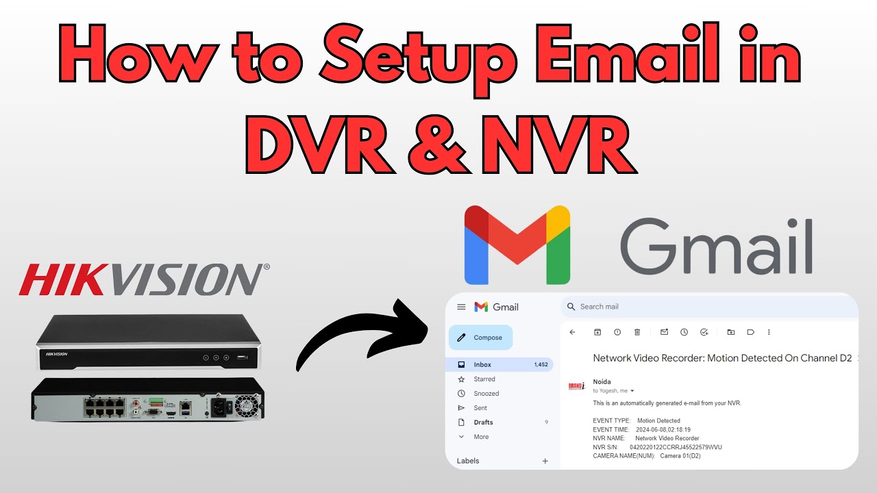 How to Configure Gmail Notification in Hikvision DVR & NVR | Email Setup Configuration