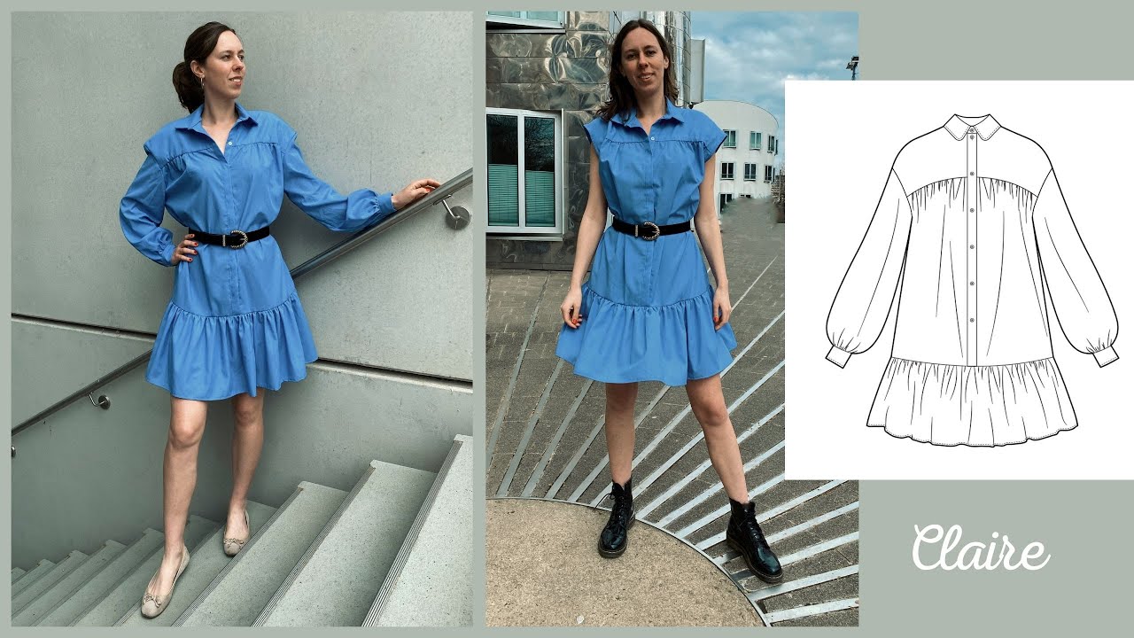 BLUSENKLEID n&auml;hen | Einfach und Schnell | Schnittmuster Claire