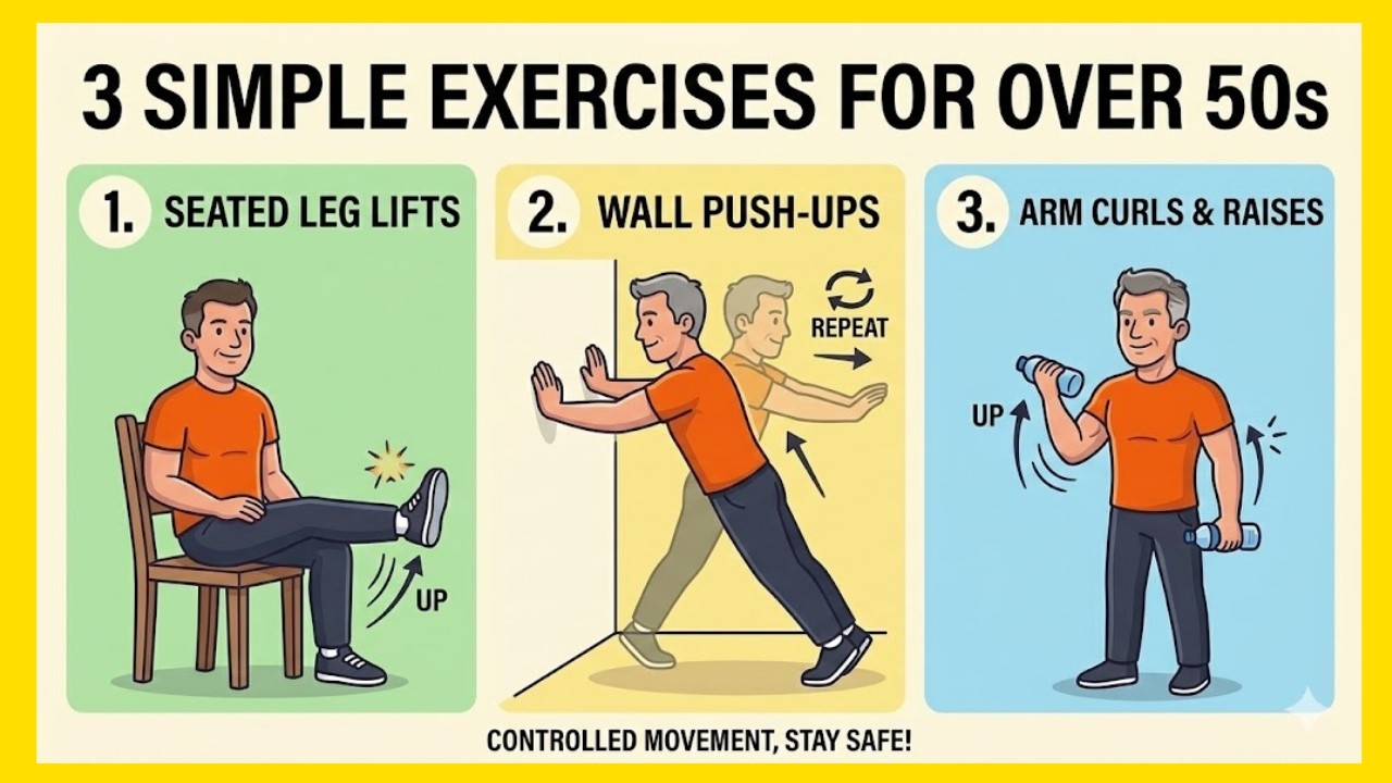 3 simple exercises for seniors over 60 Strengthen Legs, Hips and Core