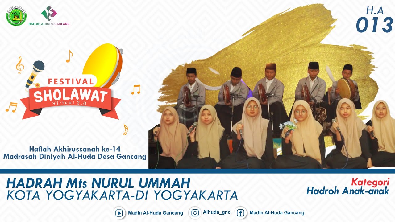 JUARA 3 Hadrah MTs Nurul Ummah | Festival Sholawat Virtual 2.0 Madin Al-huda Gancang